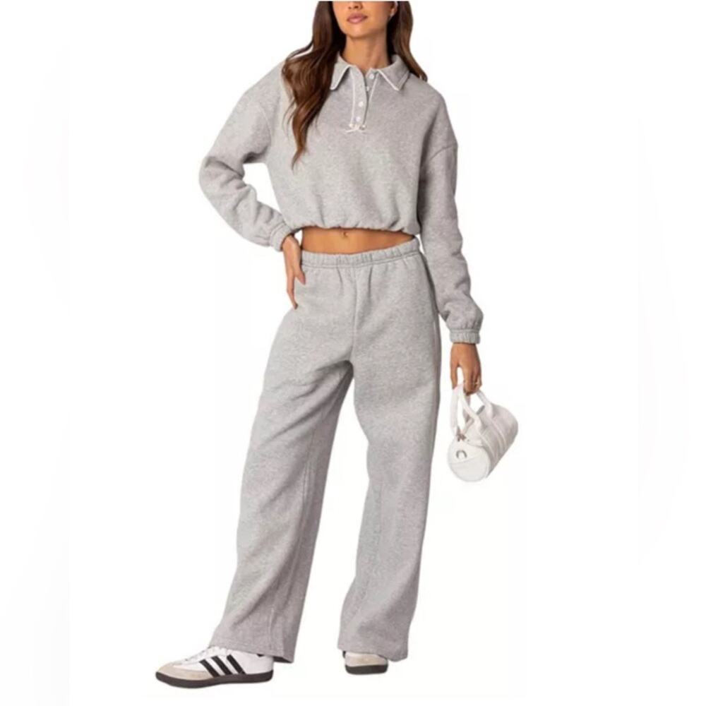 Edikted Autumn Sweatpants, Gray Melange, Size Medium NWT